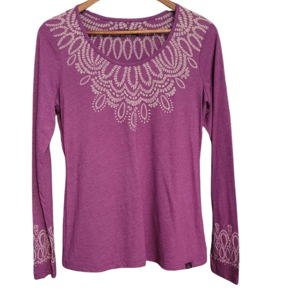 Prana | Chelsea Purple Long Sleeve Top with Mandala Print - Picture 1 of 5